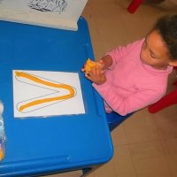 pk the letter v in playdough